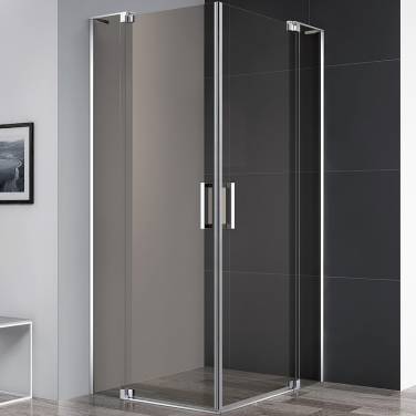 Cezares Slider 100х90 SLIDER-AH-2-80/90-90/100-BR-Cr профиль Хром стекло бронзовое без поддона