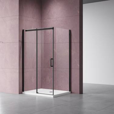 Vincea Dice VSR-4D1013CLB, 1300*1000, черный, стекло прозрачное