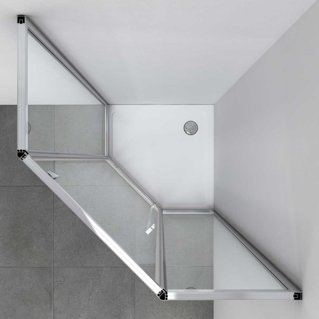 Vincea Penta VSP-3P900CLB, 900x900, черный, стекло прозрачное без поддона