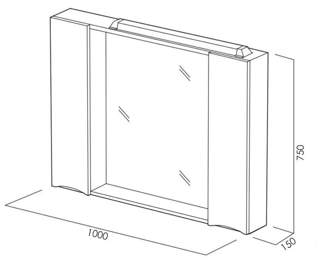 BelBagno Marino 100x75 MARINO-SPC-1000/750-2A-BL-P с подсветкой