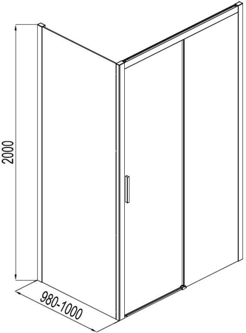 Aquanet Pleasure AE60-F-100H200U-BT 100, прозрачное стекло