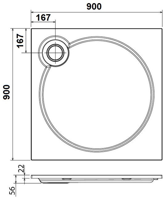 CEZARES TRAY-S-A-90-56-W из искусственного мрамора
