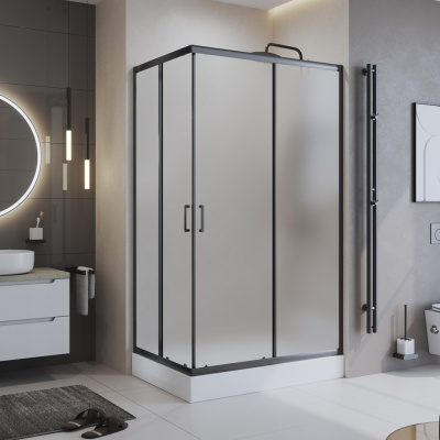 BelBagno UNO-195 UNO-195-AH-2-120/90-P-NERO черный матовый без поддона