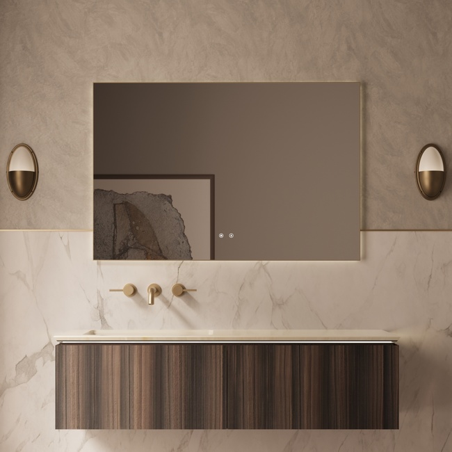 Vincea Luxe 1400 подвесная, 2 выкатных ящика soft close, натуральный орех