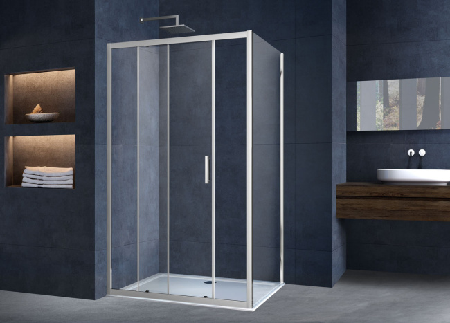 Vincea Alpha VSR-3AL8012CL, 1200x800, хром, стекло прозрачное без поддона