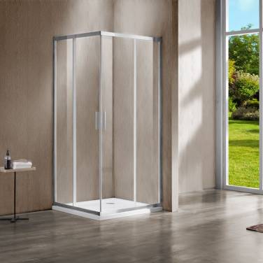 Vincea Garda VSS-1G100CL, 1000x1000, хром, стекло прозрачное без поддона