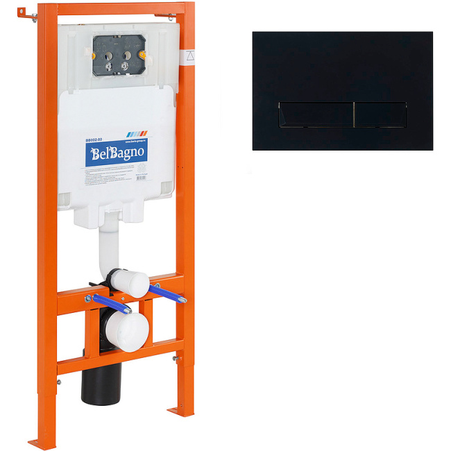 BelBagno BB002-80/BB012-MR-NERO.M с Черной матовой клавишей смыва