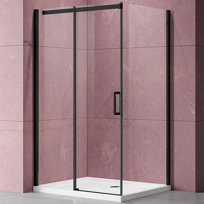 Vincea Dice 110x100 VSR-4D1011CLB профиль Черный стекло прозрачное без поддона