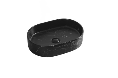 Ceruttispa CR0055B MMB2 накладная, мрамор матовый черный, овальная 500х350х120