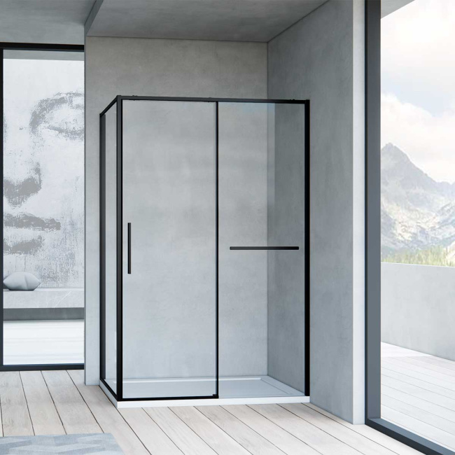 Vincea Slim Soft VSR-1SS9015CLB, 1500*900, черный, стекло прозрачное