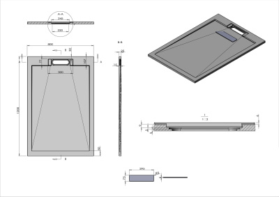 Vincea VST-4SRL8012A, 1200*800, антрацит