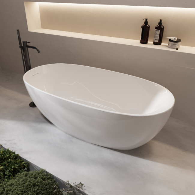 Vincea VBT-601-1600, 1600*800*580, цвет белый, щелевой перелив
