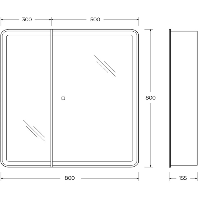 BelBagno Marino 80 SPC-MAR-800/800-2A-LED-TCH с подсветкой Белый