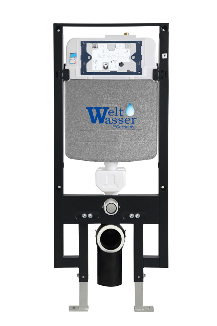 Унитаз с инсталляцией WeltWasser AMBERG 497 + GELBACH 043 GL-WT + AMBERG RD-CR