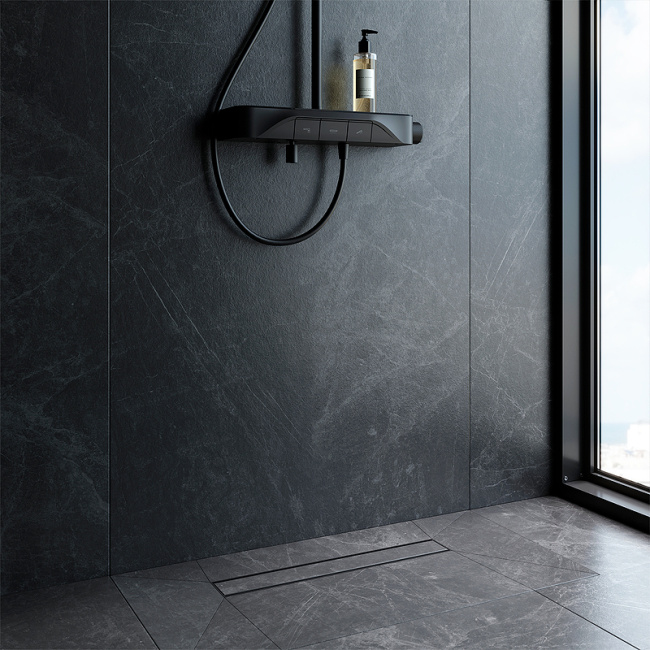Am.Pm PrimeFlow 50 W02SC-U11-050-04BM с Черной матовой решеткой / под плитку Tile