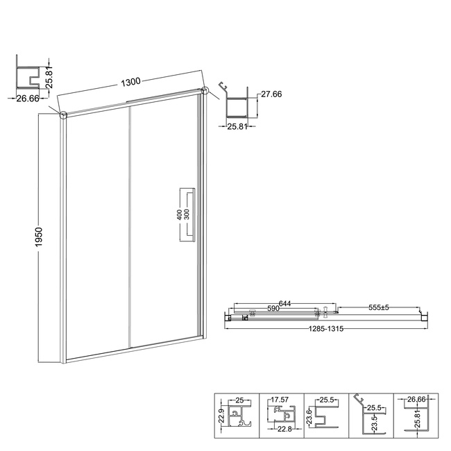 Niagara Nova NG-85-13TB (130*195) черный матовый, стекло тонированное, 1 место