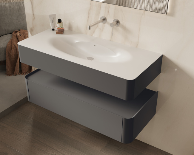 Vincea Caprise 1200 подвесная, 1 выкатной ящик soft close, серый матовый