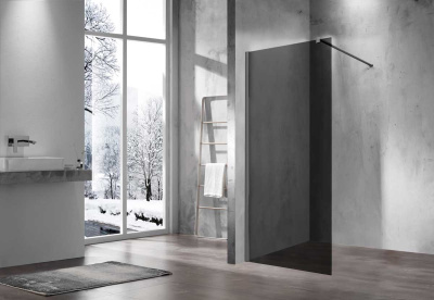 Vincea Walk-In VSW-1H900CGGM, 900*2000, вороненая сталь, стекло тонированное