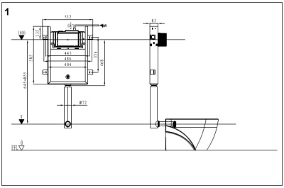 Комплект унитаза WeltWasser AMBERG 404 + MERZBACH 002 MT-BL + AMBERG RD-CR кнопка хром