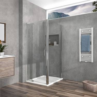 Vincea Intra VSR-1I809090CL, 800/900x900, хром, стекло прозрачное без поддона