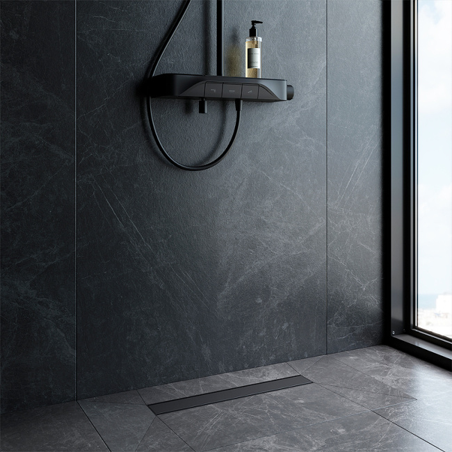 Am.Pm PrimeFlow 50 W02SC-U11-050-04BM с Черной матовой решеткой / под плитку Tile
