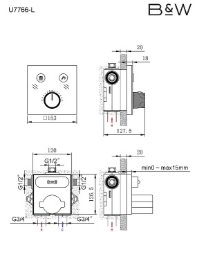Black&White Universe U7766 7766U с термостатом Хром