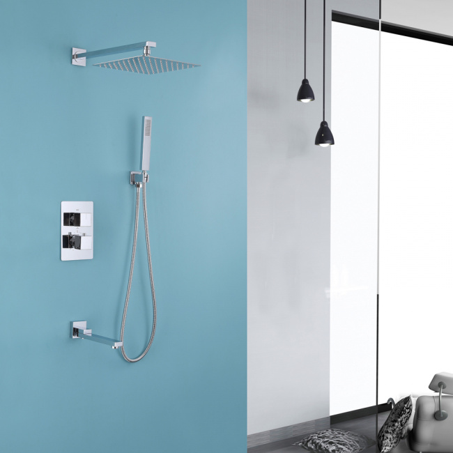 Abber Daheim AF8250 скрытого монтажа с изливом, термостат, хром