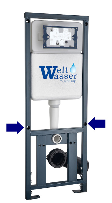 Унитаз с инсталляцией WeltWasser MARBERG 410 + HEIMBACH 043 MT-BL + MAR 410 RD GL-WT