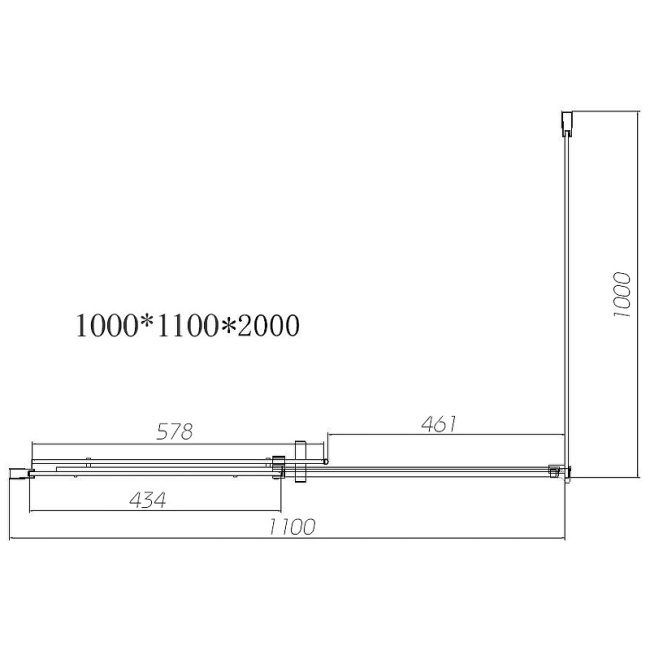 Vincea Dice 110x100 VSR-4D1011CL профиль Хром стекло прозрачное без поддона