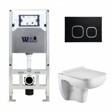 Комплект (инсталляция+унитаз+кнопка) WeltWasser AMBERG 506 ST + KEHLBACH 004 GL-WT + AMBERG RD-CR