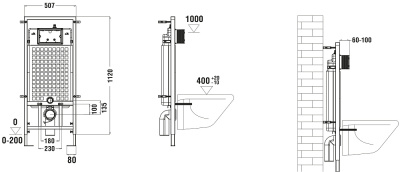 Унитаз с инсталляцией WeltWasser MARBERG 507 + GELBACH 043 MT-BL + MAR 507 SE GL-WT черный матовый/кнопка белая